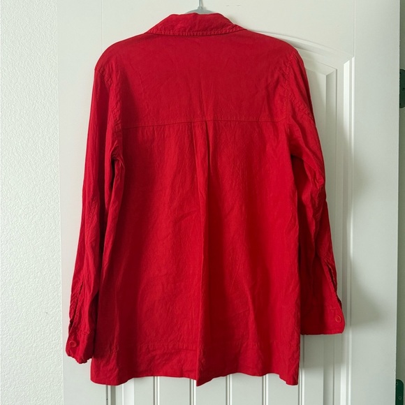 Red Women’s Eileen Fisher Long Sleeve Button Down Shirt - Picture 3 of 5